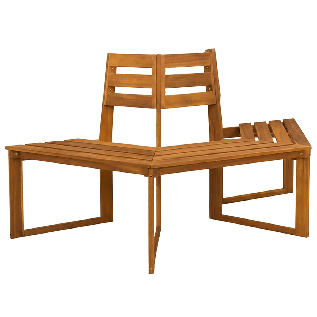 Boombank 160 x 70 x 86 cm Massief Acaciahout Naturel halfrond