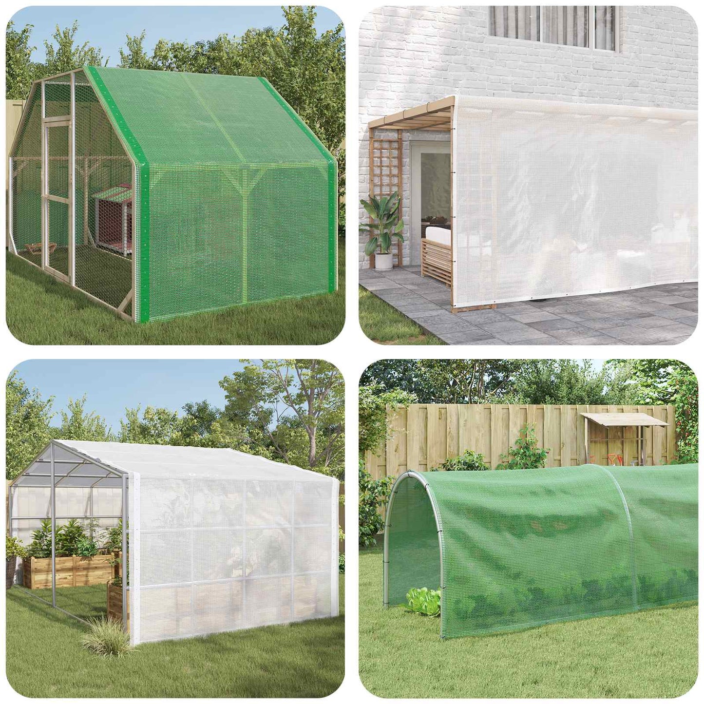Zeil met Oogjes 2 st Groen 1,5 x 5 m 260 gsm PE