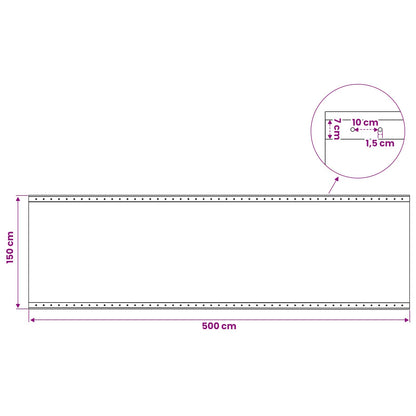 Zeil met Oogjes 2 st Groen 1,5 x 5 m 260 gsm PE