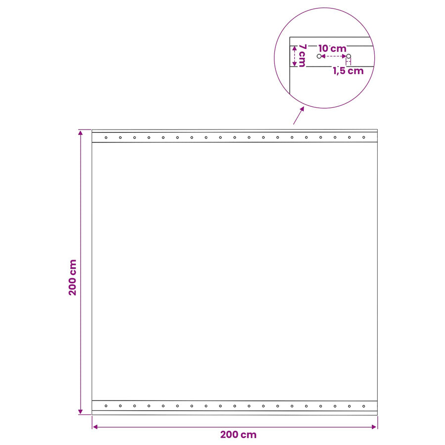 Zeil met Oogjes 2 st Groen 2 x 2 m 260 gsm PE