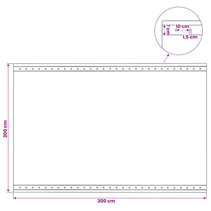 Zeil met Oogjes 2 st Groen 2 x 3 m 260 gsm PE