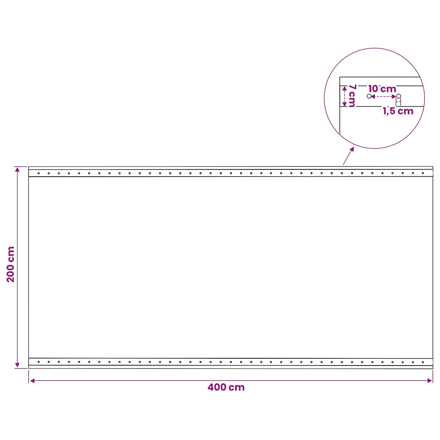 Zeil met Oogjes 2 st Groen 2 x 4 m 260 gsm PE