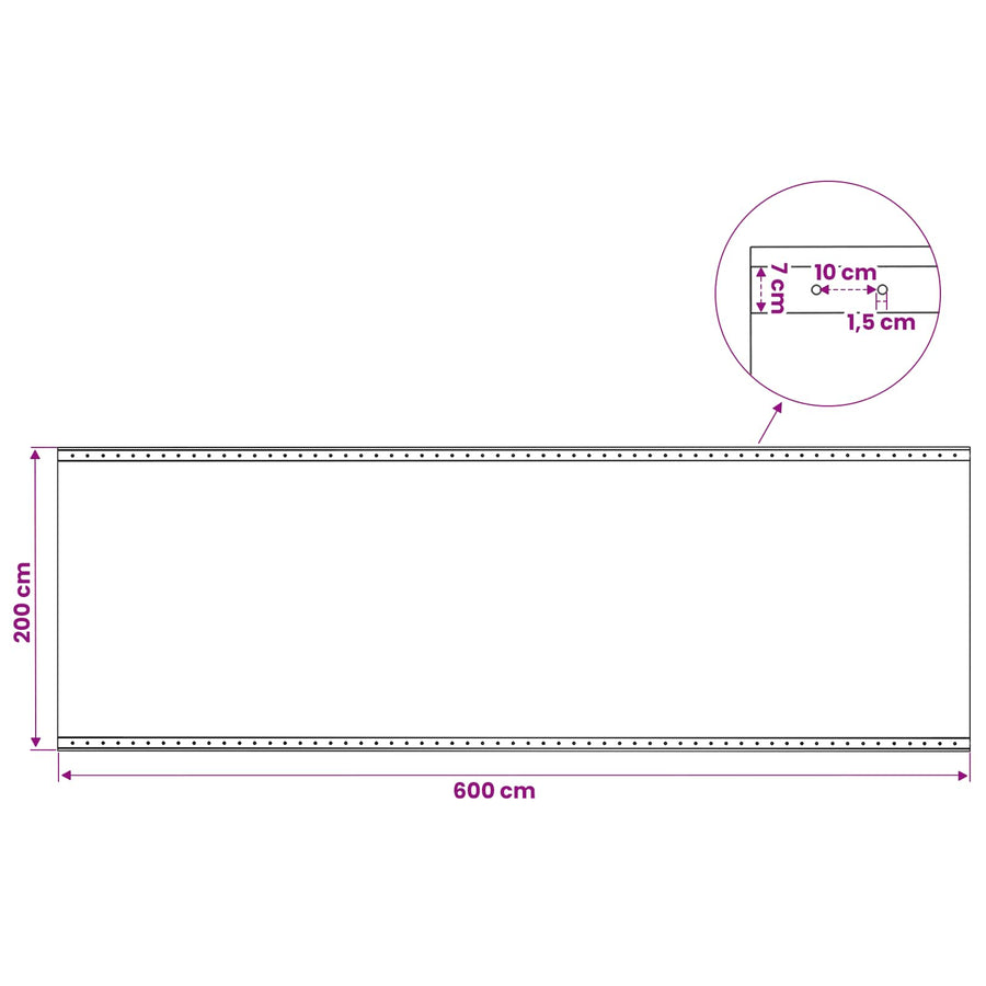 Zeil met Oogjes 2 st Groen 2 x 6 m 260 gsm PE