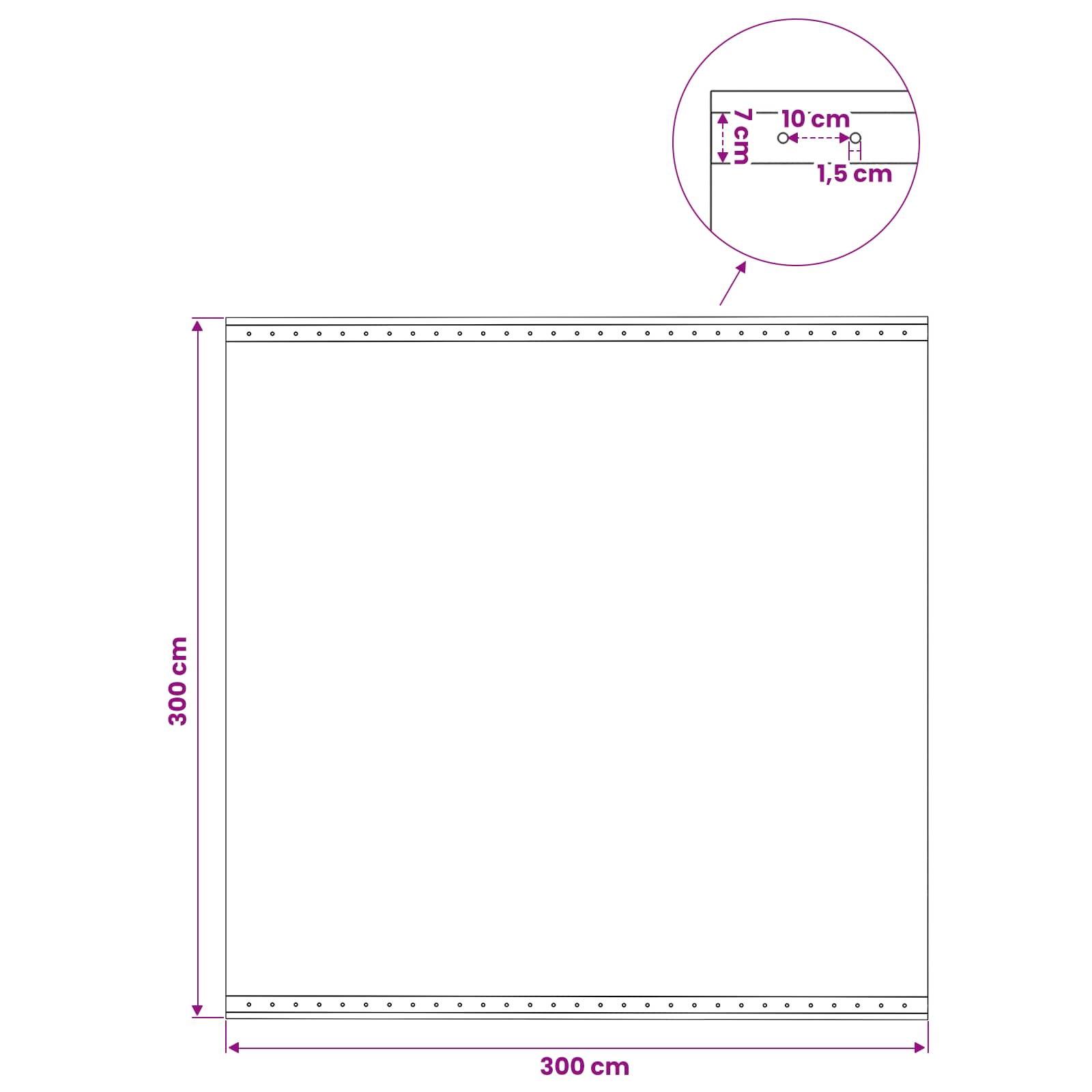 Zeil met Oogjes 2 st Groen 3 x 3 m 260 gsm PE