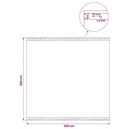 Zeil met Oogjes 2 st Groen 3 x 3 m 260 gsm PE