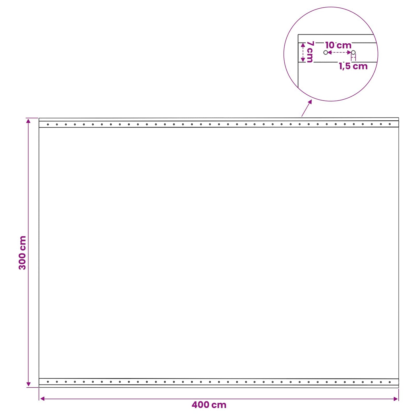 Zeil met Oogjes 2 st Groen 3 x 4 m 260 gsm PE