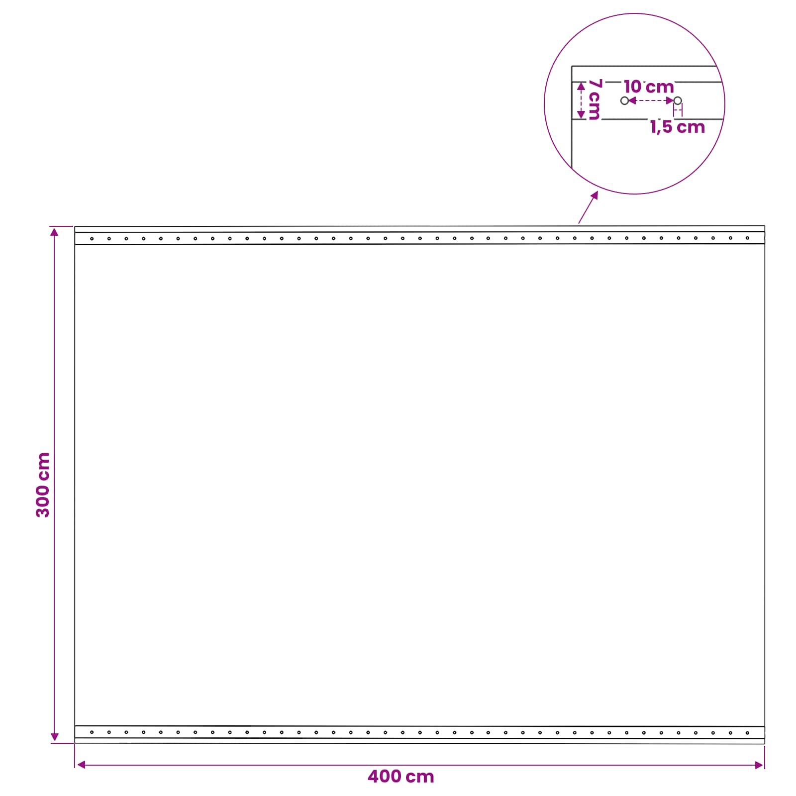 Zeil met Oogjes 2 st Groen 3 x 4 m 260 gsm PE