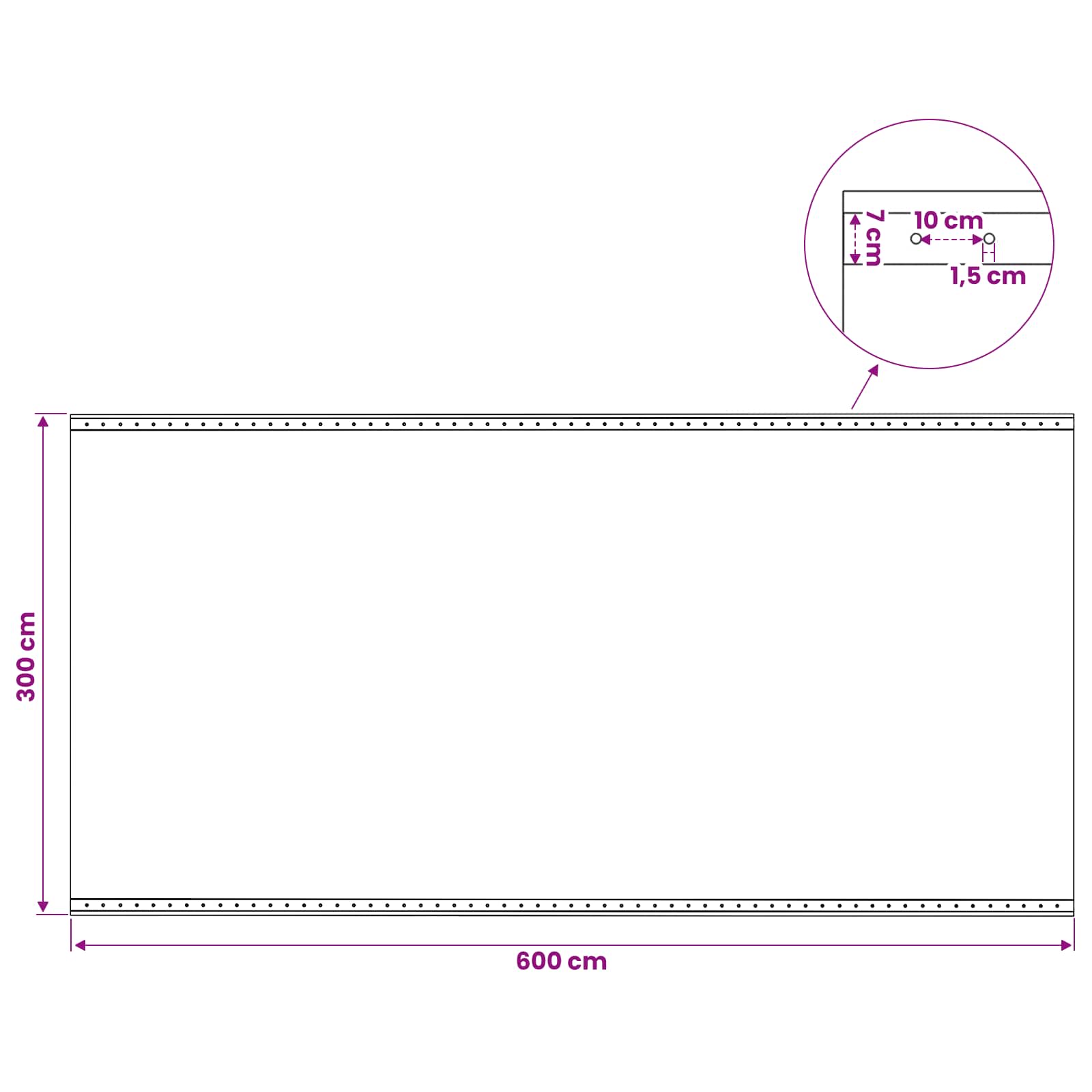 Zeil met Oogjes 2 st Groen 3 x 6 m 260 gsm PE