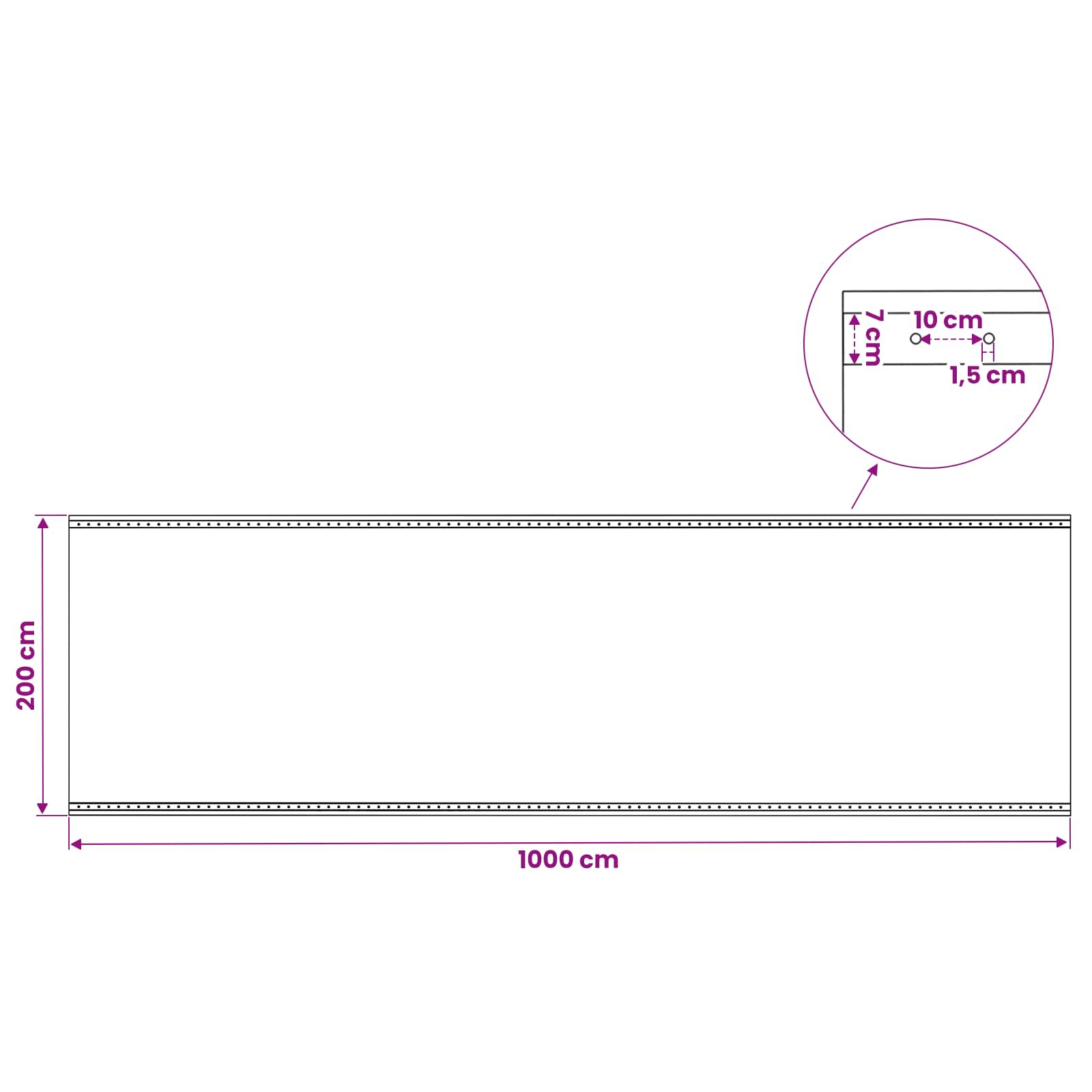 Zeil met Oogjes 2 st Groen 3 x 10 m 260 gsm PE