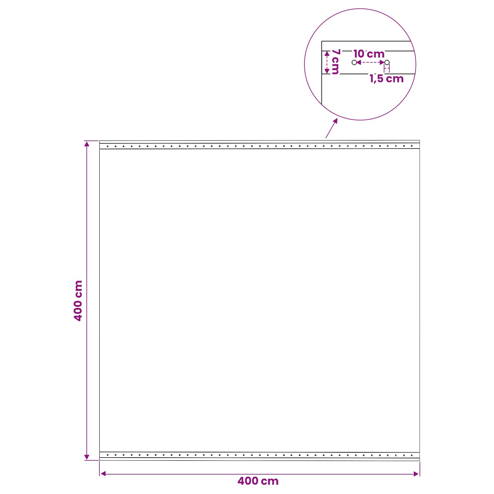 Zeil met Oogjes 2 st Groen 4 x 4 m 260 gsm PE