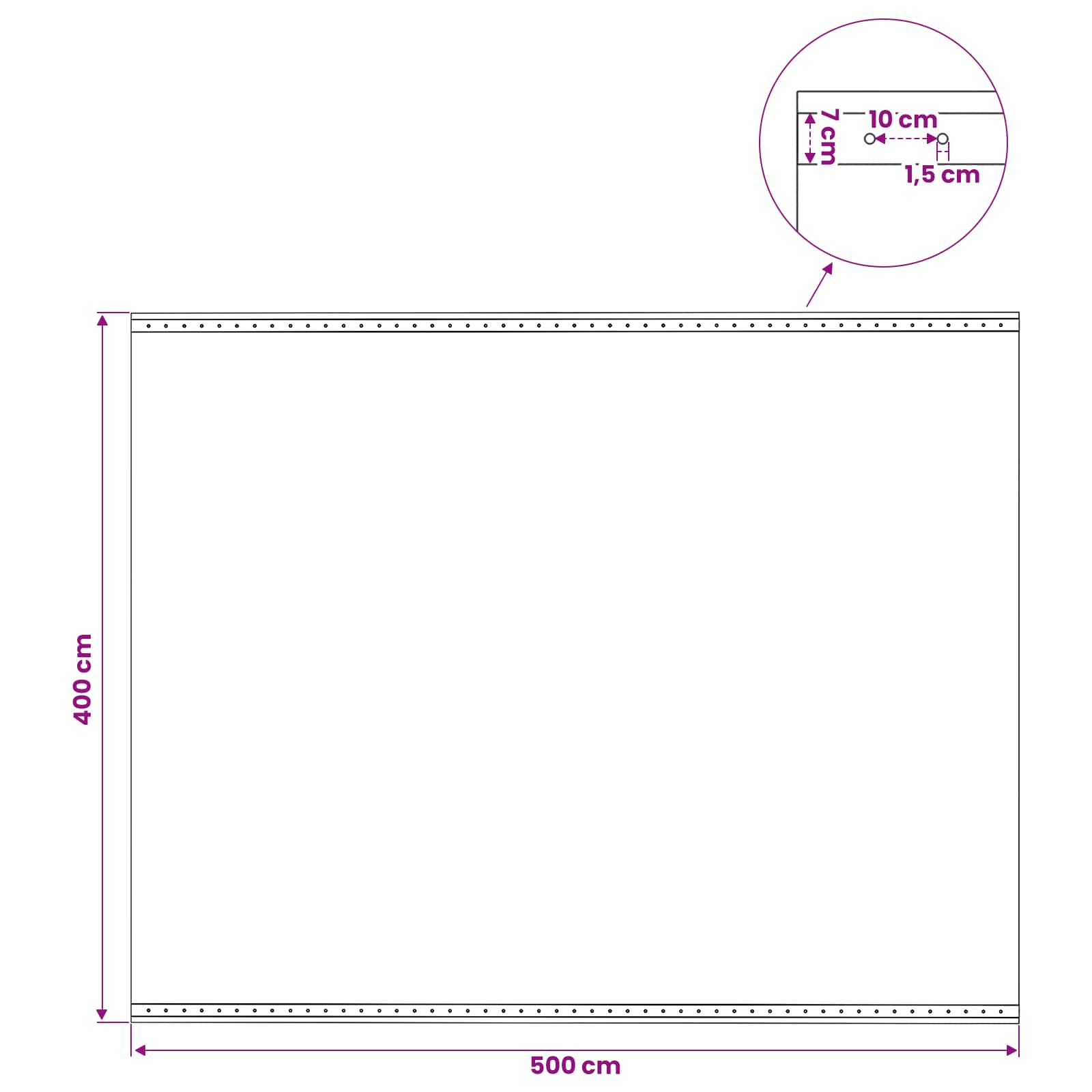 Zeil met Oogjes 2 st Groen 4 x 5 m 260 gsm PE