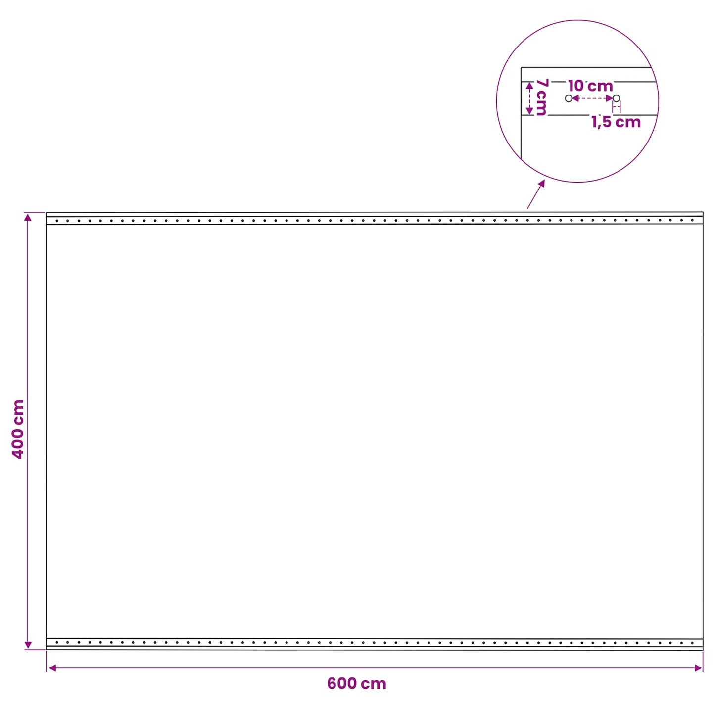 Zeil met Oogjes 2 st Groen 4 x 6 m 260 gsm PE