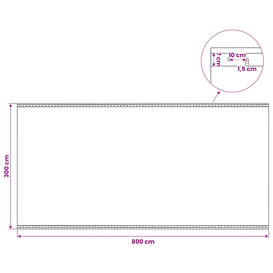 Zeil met Oogjes 2 st Groen 4 x 8 m 260 gsm PE