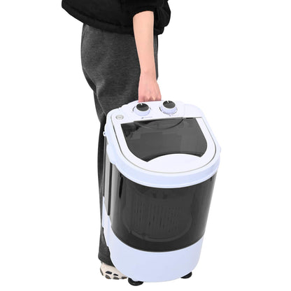 Mini Wasmachine met Enkele Wasbak 2,6 kg Zwart en Wit