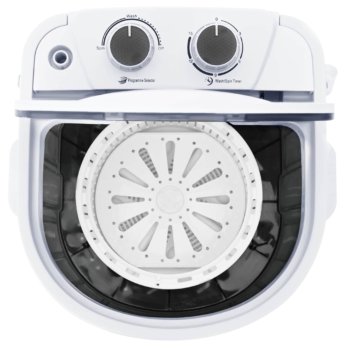 Mini Wasmachine met Enkele Wasbak 2,6 kg Zwart en Wit