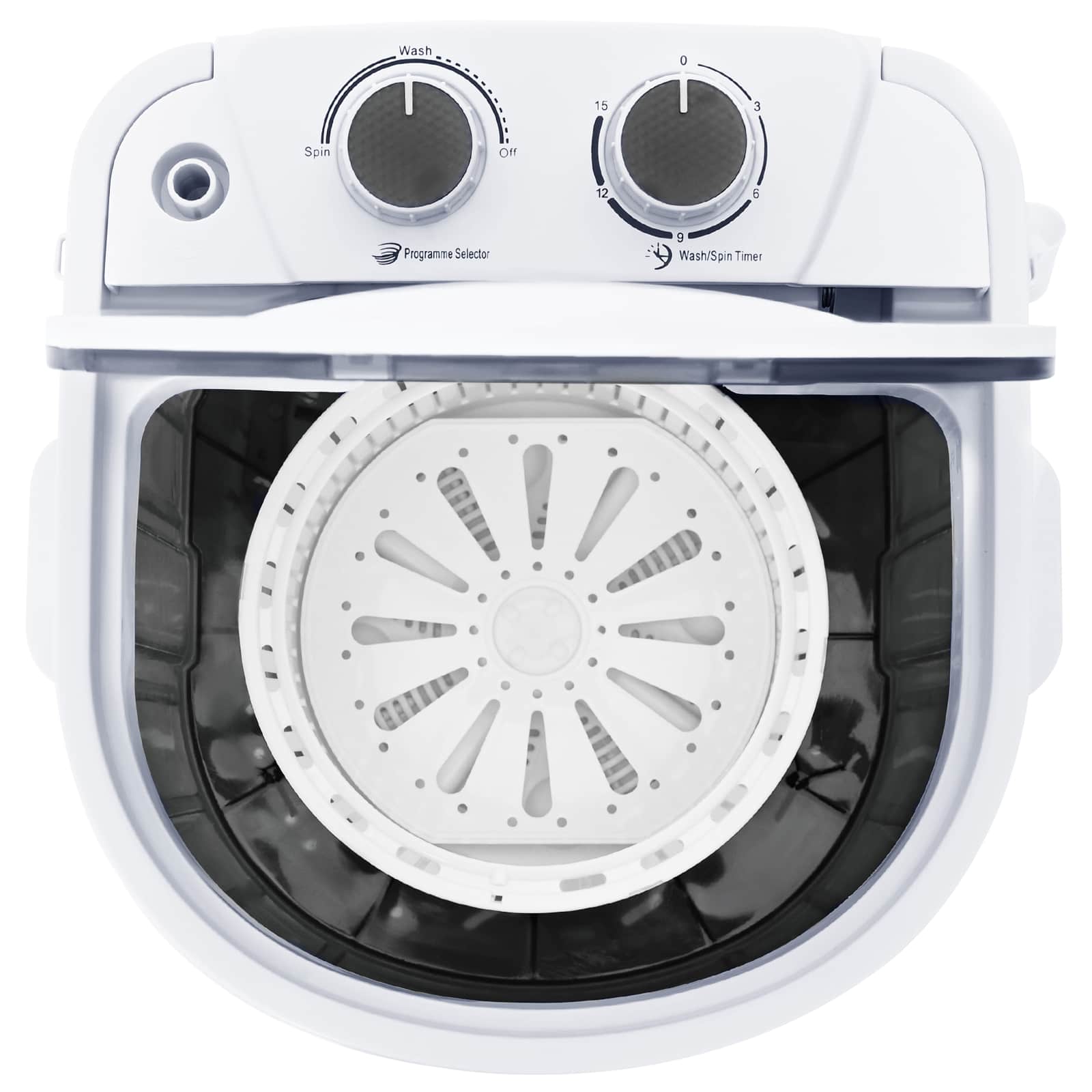 Mini Wasmachine met Enkele Wasbak 2,6 kg Zwart en Wit