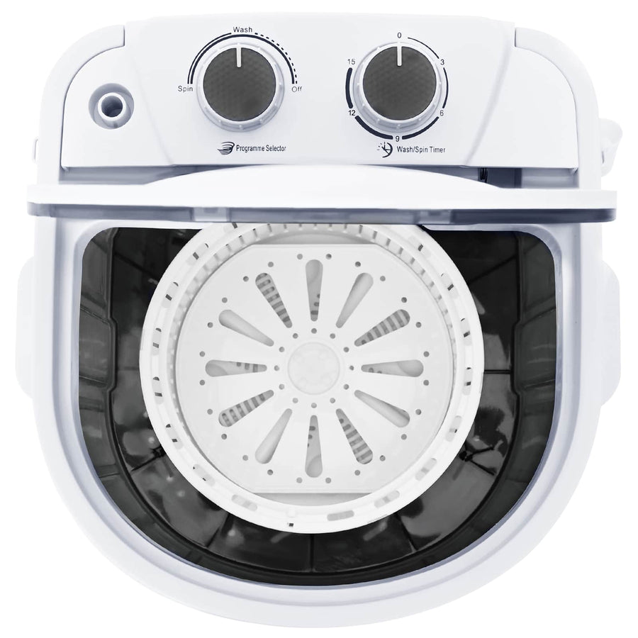 Mini Wasmachine met Enkele Wasbak 2,6 kg Zwart en Wit