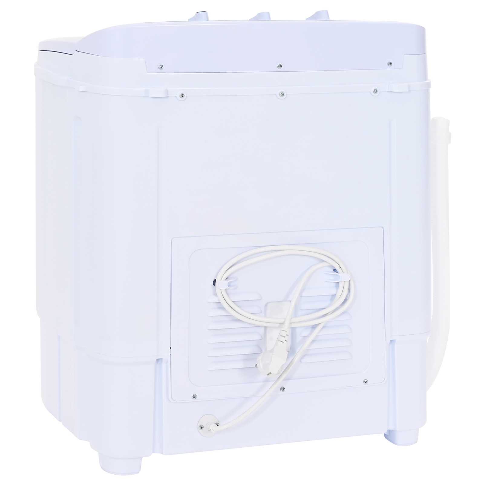 Mini Wasmachine met Twin Tub 3,6 kg Zwart en Wit