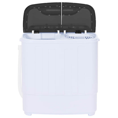 Mini Wasmachine met Twin Tub 3,6 kg Zwart en Wit