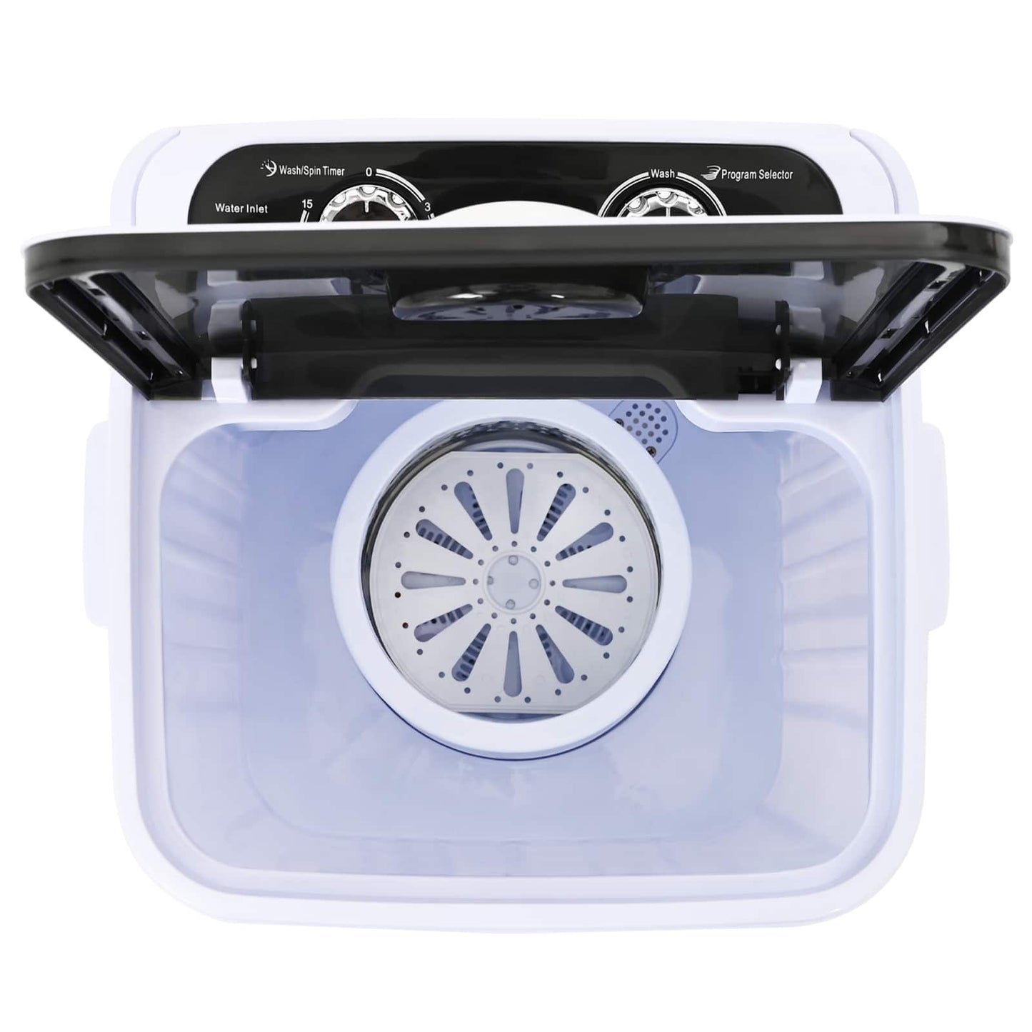 Mini Wasmachine met Enkele Wasbak 4,6 kg Zwart en Wit