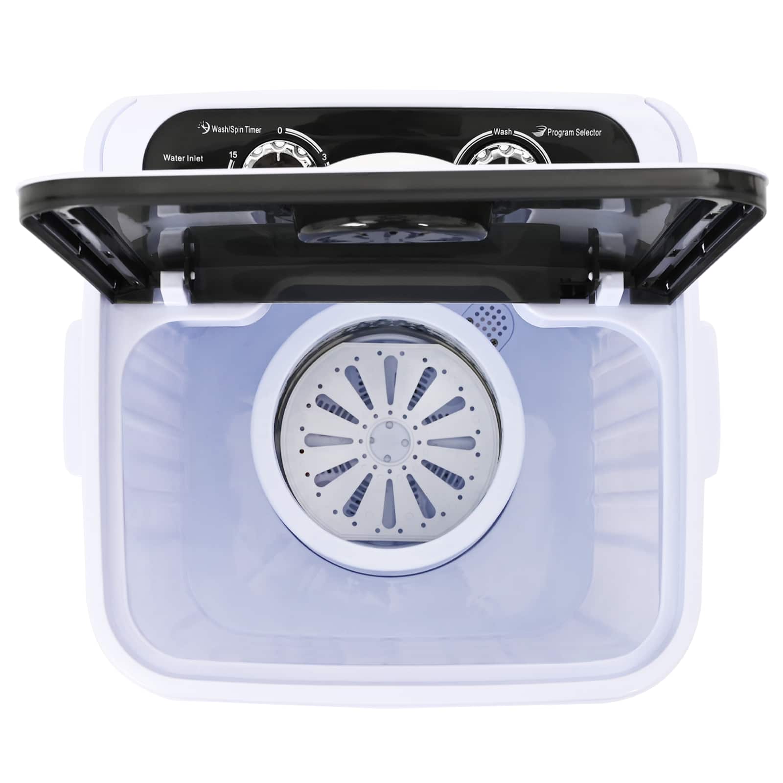 Mini Wasmachine met Enkele Wasbak 4,6 kg Zwart en Wit