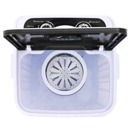 Mini Wasmachine met Enkele Wasbak 4,6 kg Zwart en Wit