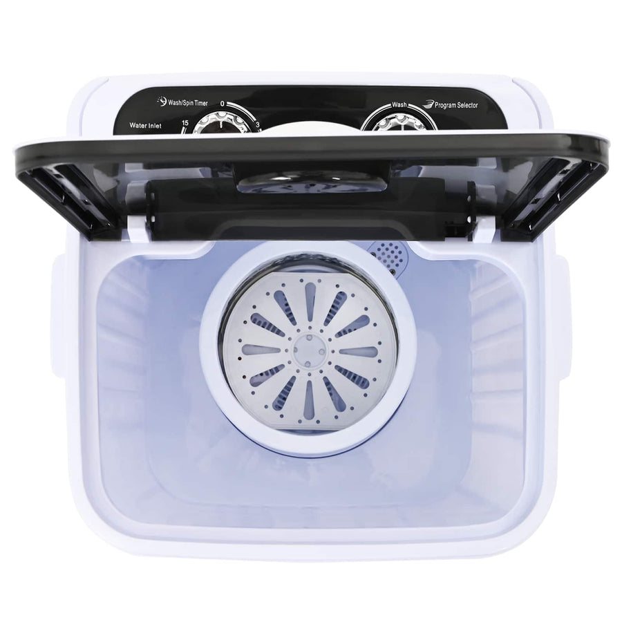 Mini Wasmachine met Enkele Wasbak 4,6 kg Zwart en Wit