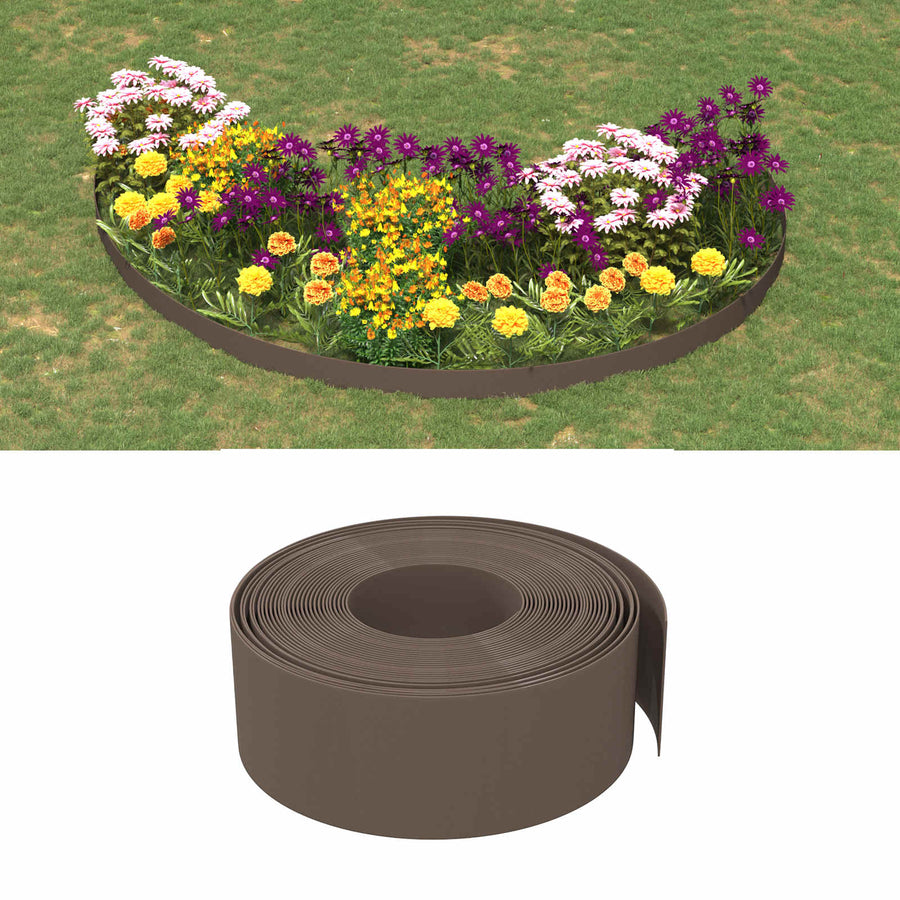 Tuinkanten 25 m 20 cm PE Bruin