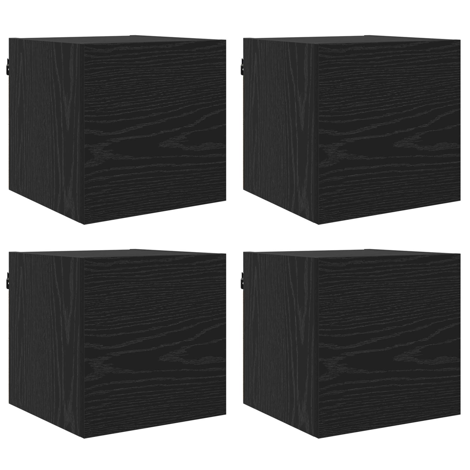 Wandgemonteerde TV-kast 4 pcs Zwart eiken 30,5 x 30 x 30 cm