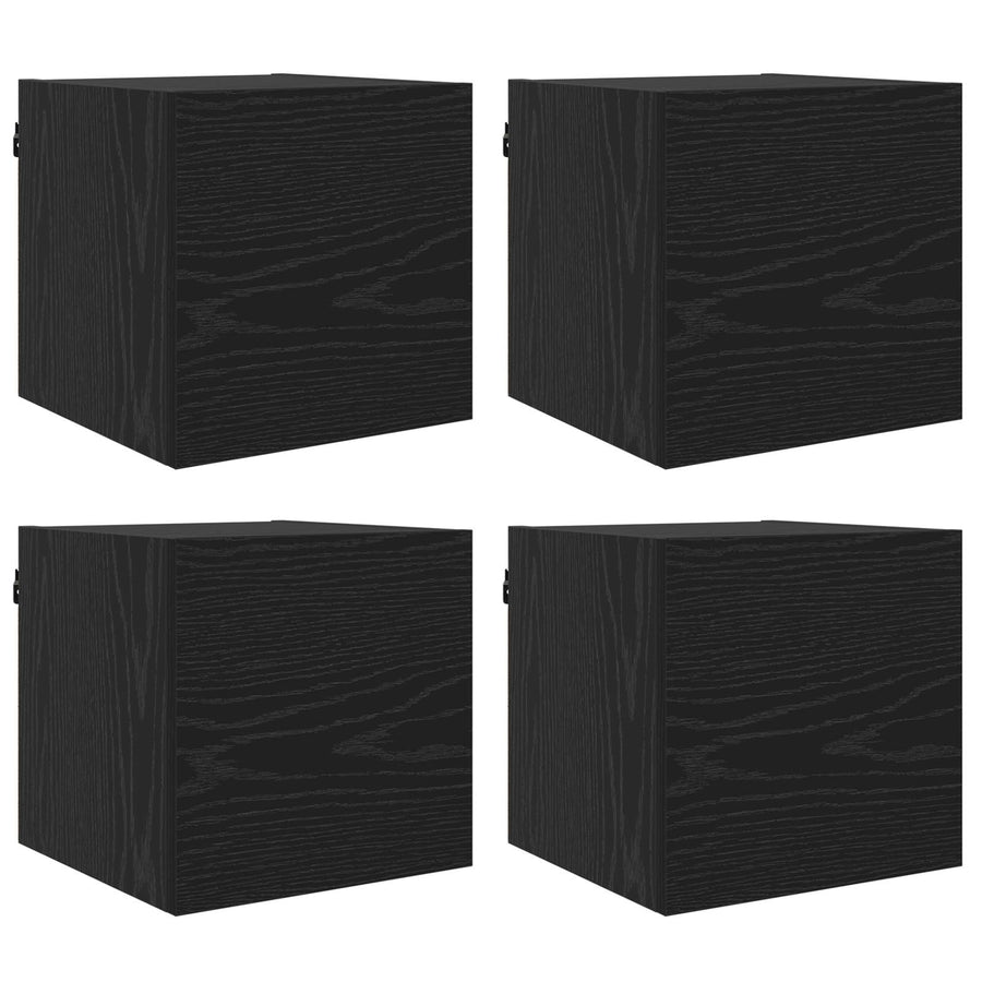 Wandgemonteerde TV-kast 4 pcs Zwart eiken 30,5 x 30 x 30 cm