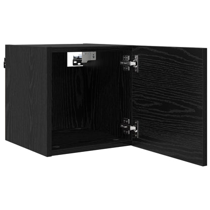 Wandgemonteerde TV-kast 4 pcs Zwart eiken 30,5 x 30 x 30 cm