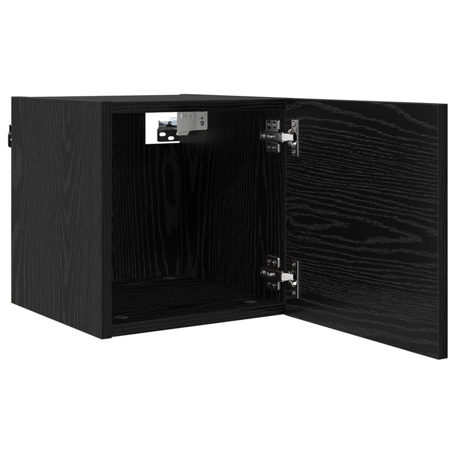 Wandgemonteerde TV-kast 4 pcs Zwart eiken 30,5 x 30 x 30 cm