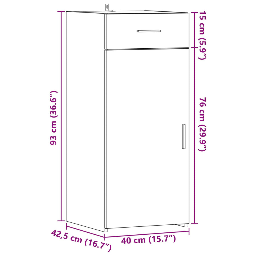 Opbergkast Oud Hout 40 x 42,5 x 93 cm Bewerkt hout