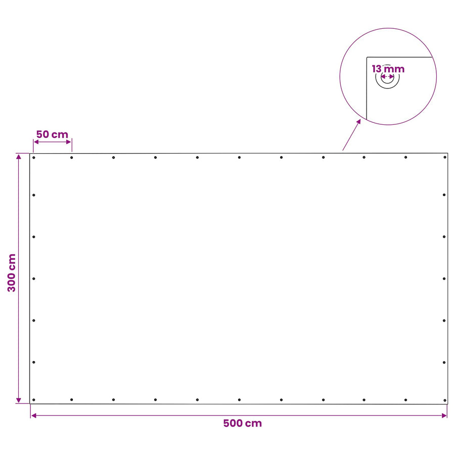 Zeil met Oogjes Groen 3 x 5 m 140 gsm PE