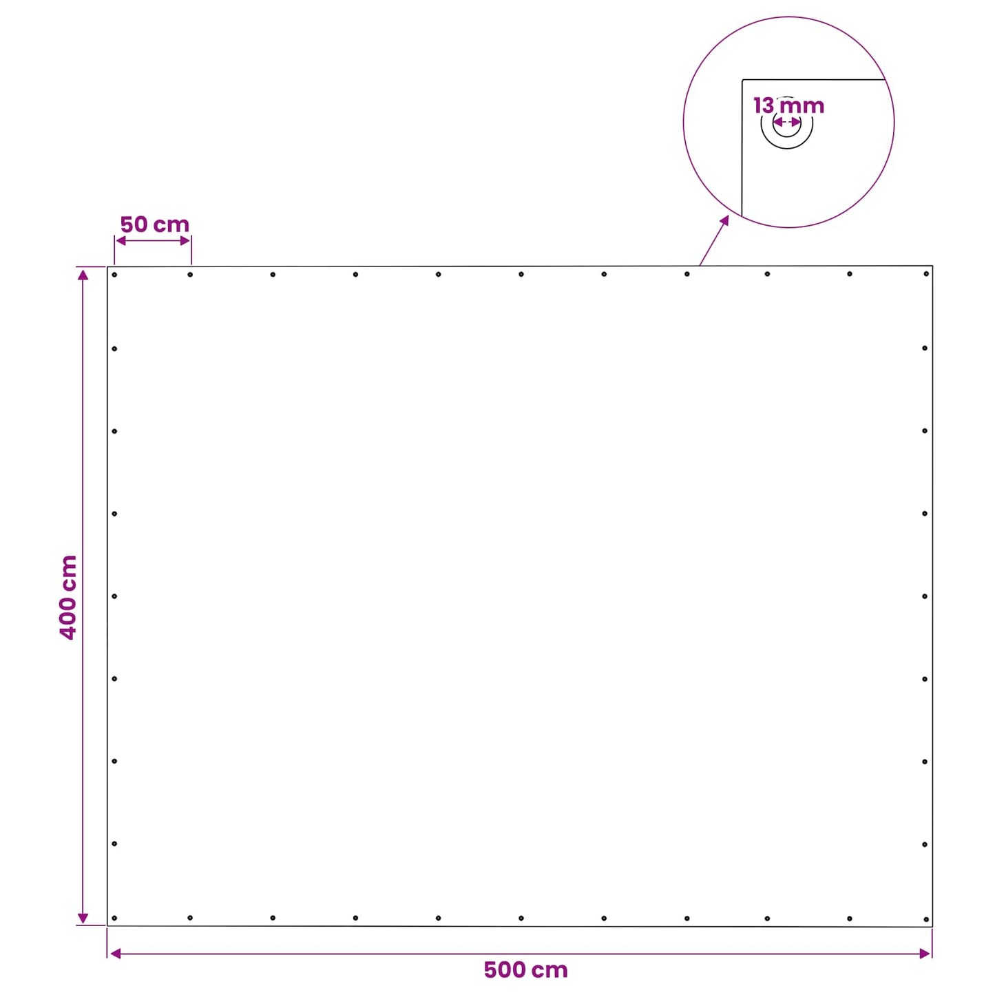 Zeil met Oogjes Groen 4 x 5 m 140 gsm PE