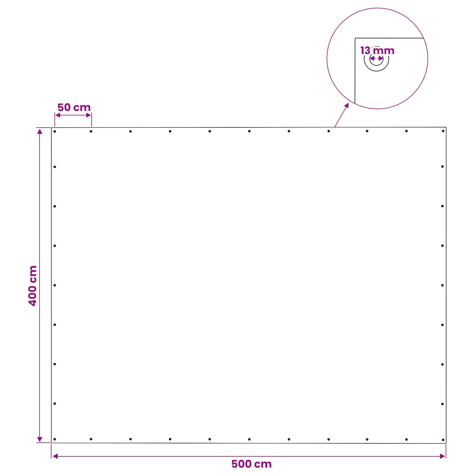 Zeil met Oogjes Groen 4 x 5 m 140 gsm PE
