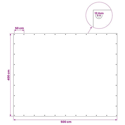 Zeil met Oogjes Groen 4 x 5 m 140 gsm PE