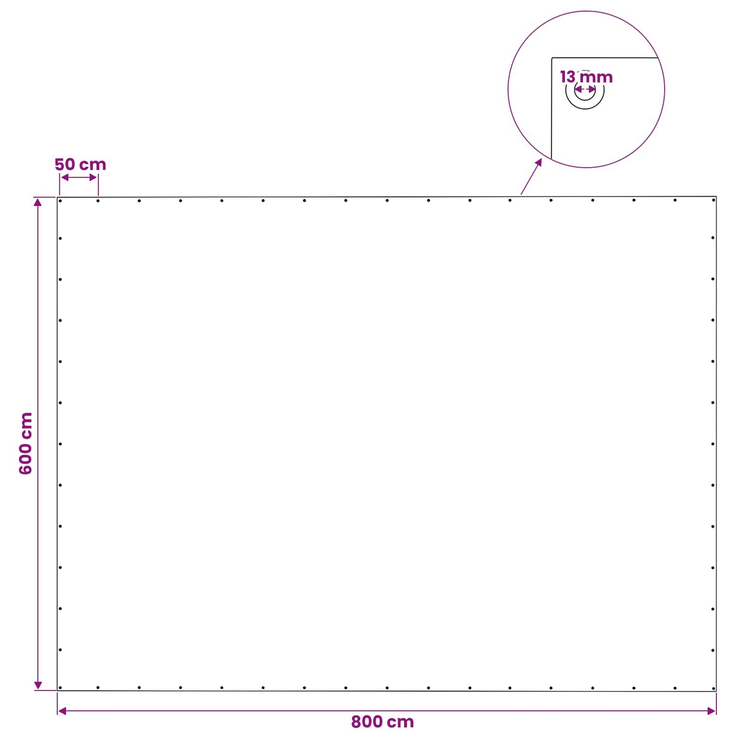 Zeil met Oogjes Groen 6 x 8 m 140 gsm PE