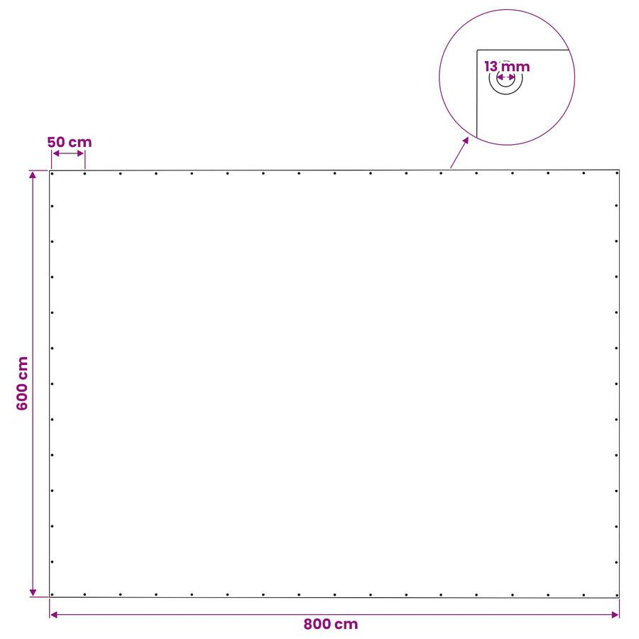 Zeil met Oogjes Groen 6 x 8 m 140 gsm PE