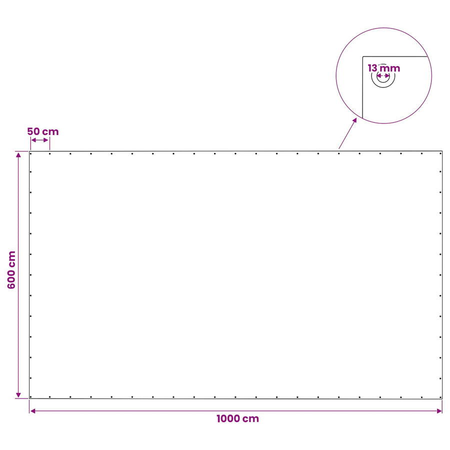 Zeil met Oogjes Groen 6 x 10 m 140 gsm PE