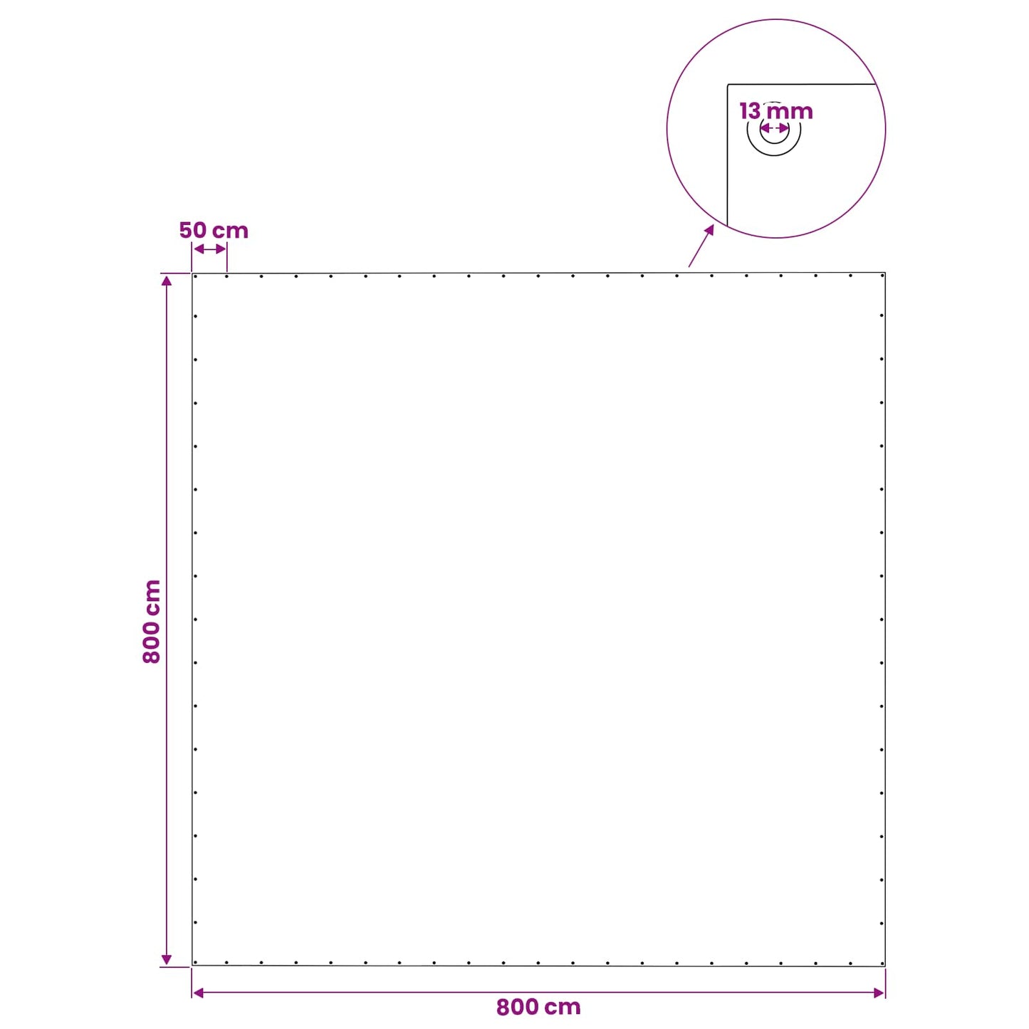 Zeil met Oogjes Groen 8 x 8 m 140 gsm PE
