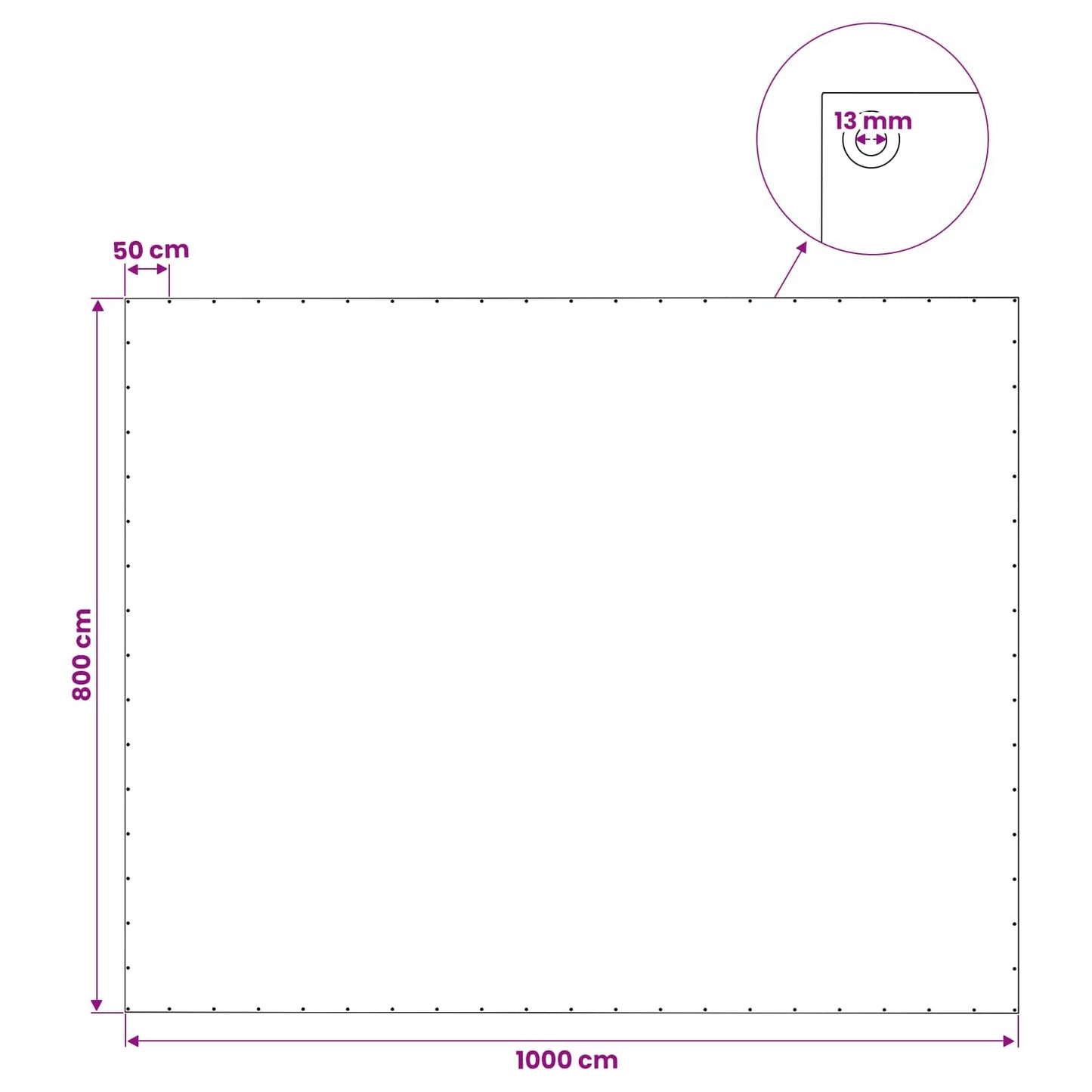 Zeil met Oogjes Groen 8 x 10 m 140 gsm PE