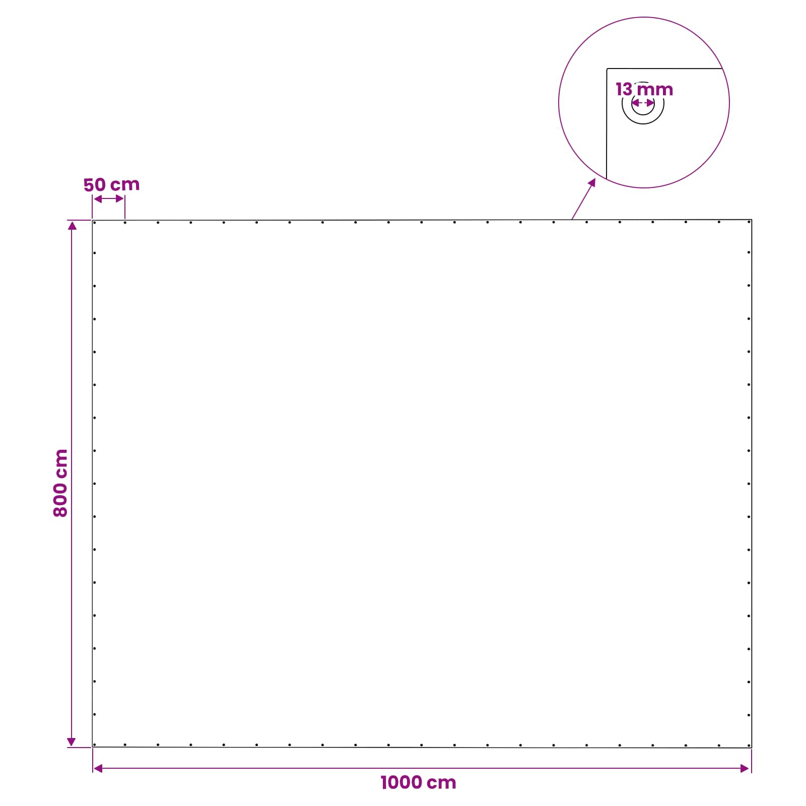 Zeil met Oogjes Groen 8 x 10 m 140 gsm PE