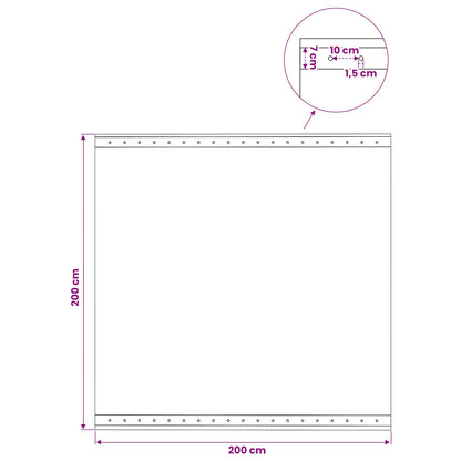 Zeil met Oogjes Groen 2 x 2 m 260 gsm PE