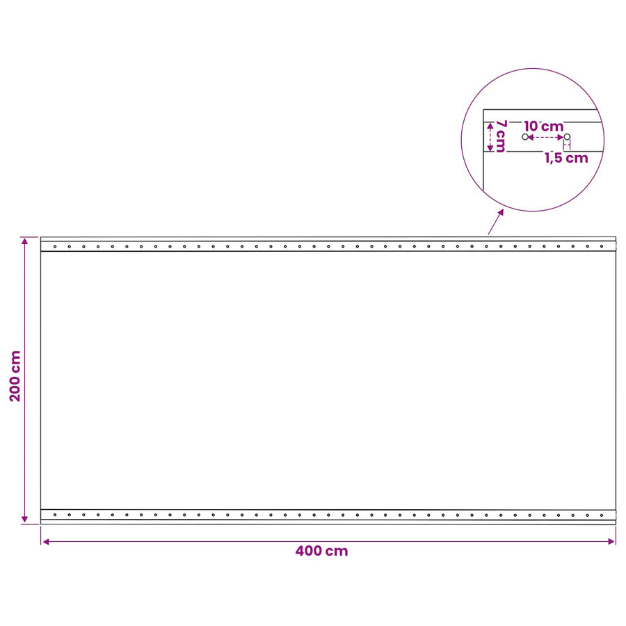 Zeil met Oogjes Groen 2 x 4 m 260 gsm PE