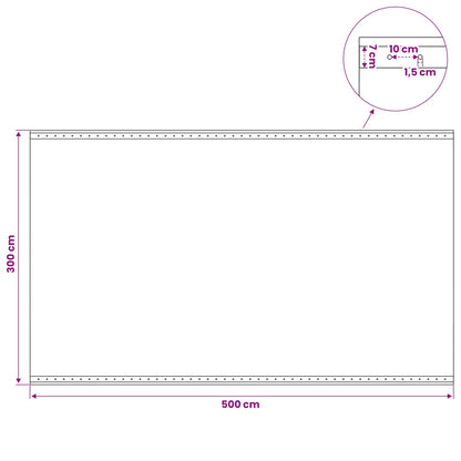 Zeil met Oogjes Groen 3 x 5 m 260 gsm PE