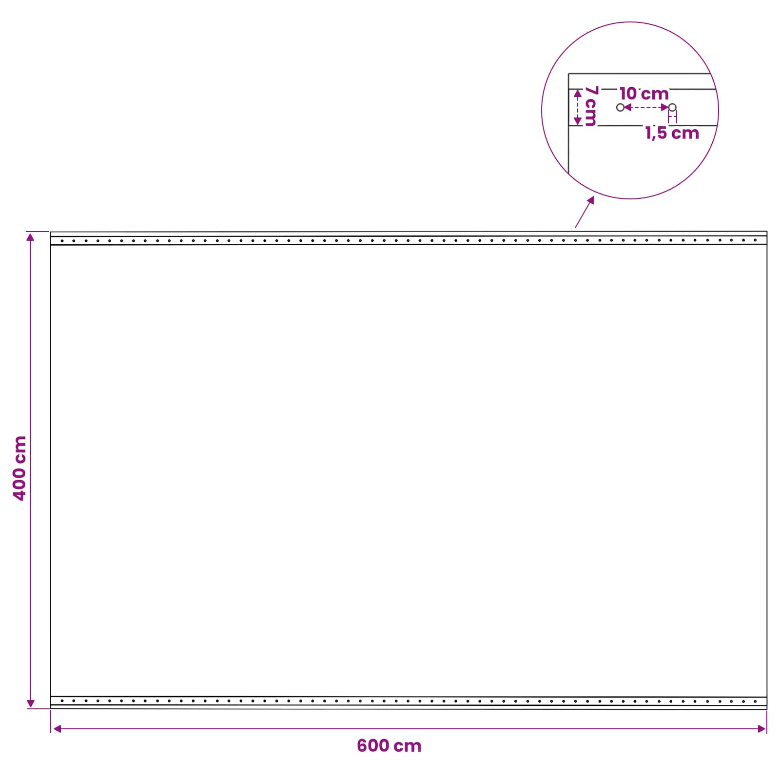 Zeil met Oogjes Groen 4 x 6 m 260 gsm PE