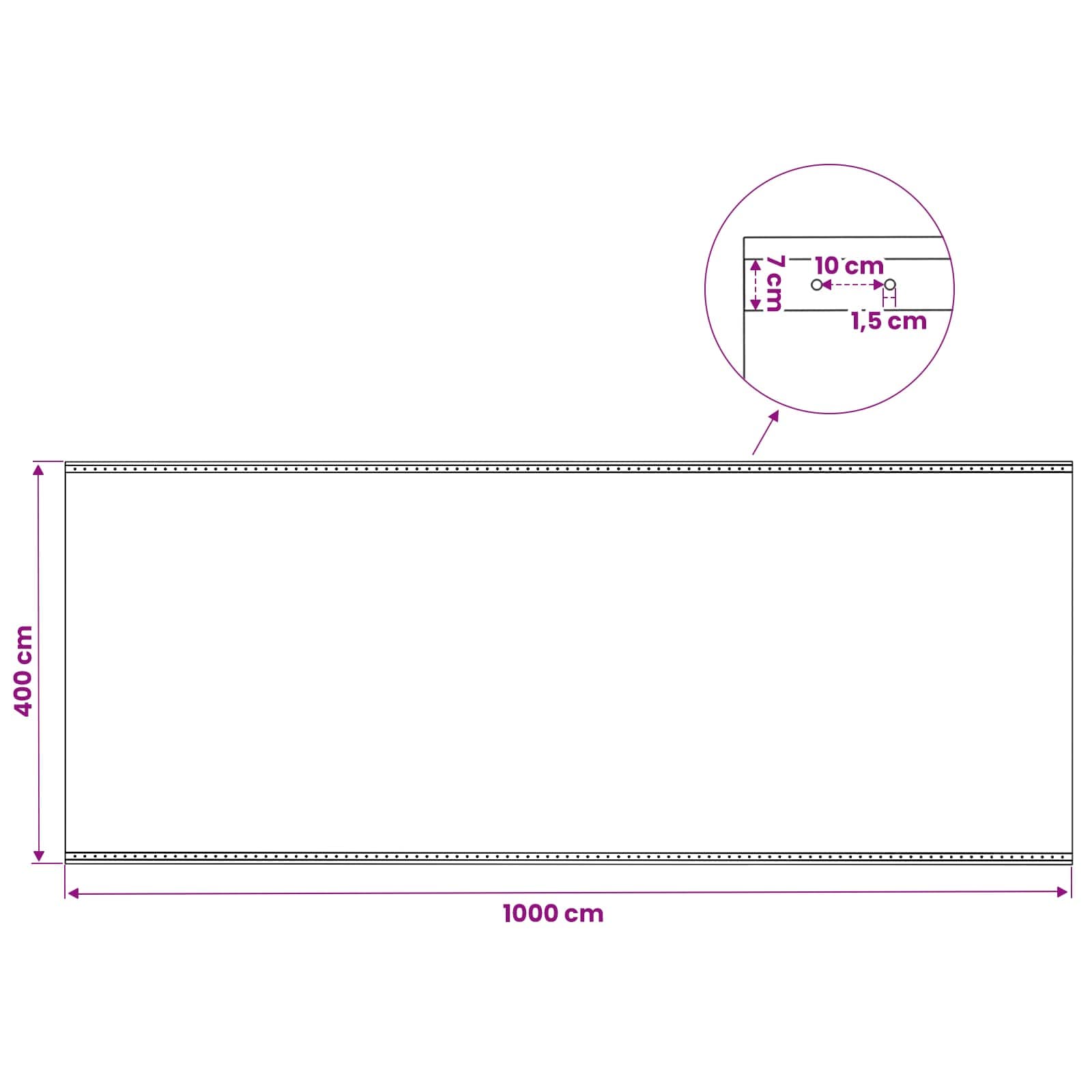 Zeil met Oogjes Groen 4 x 10 m 260 gsm PE