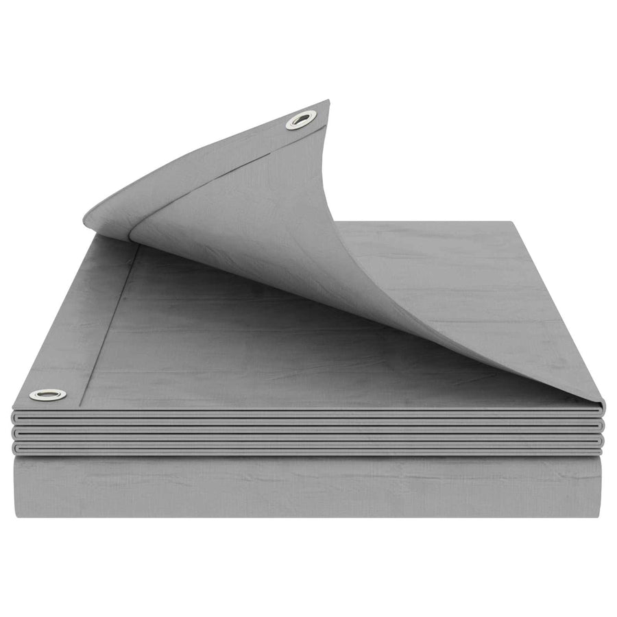 Zeil met Oogjes Lichtgrijs 6 x 12 m 90 gsm PE