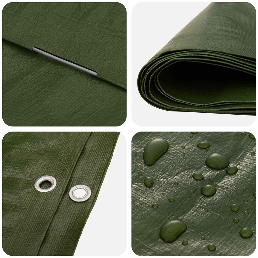 Zeil met Oogjes Groen 8 x 12 m 180 gsm PE